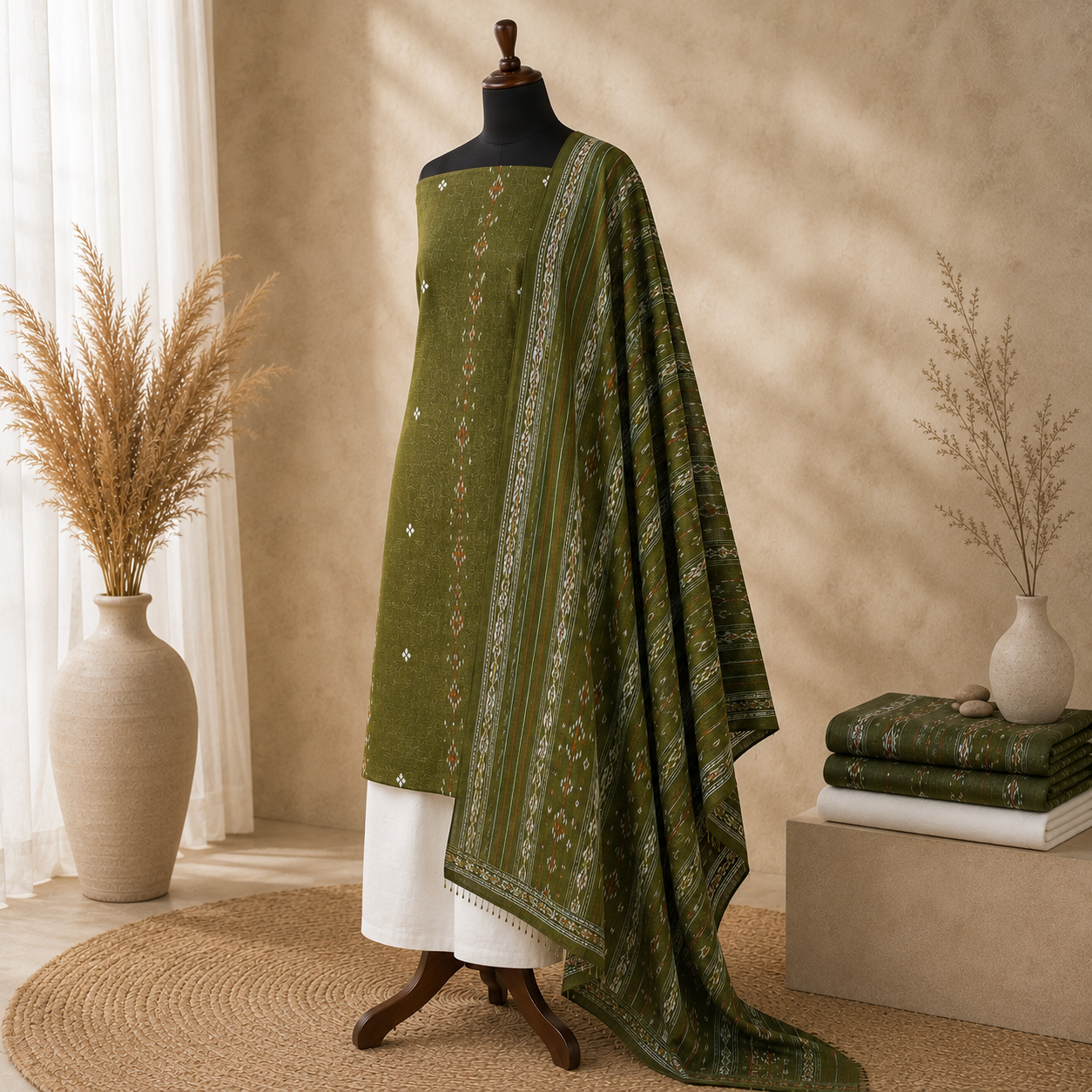 Pure Sambalpuri unstitched fabric - Image 2