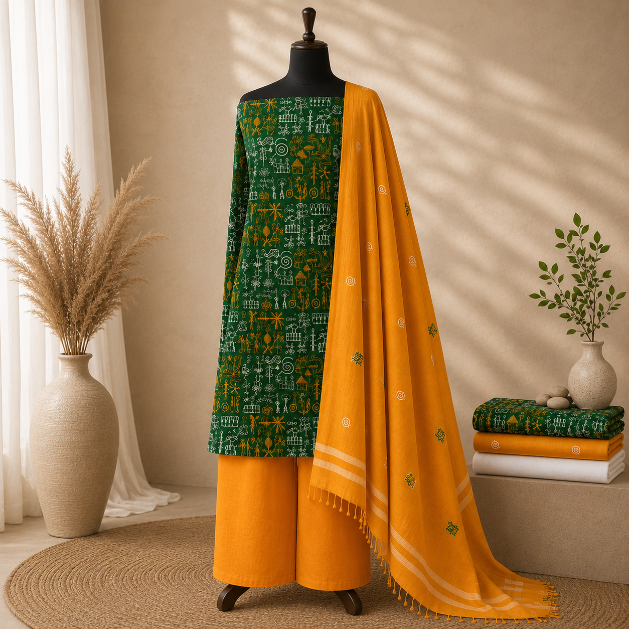 3pc Sambalpuri unstitched fabric