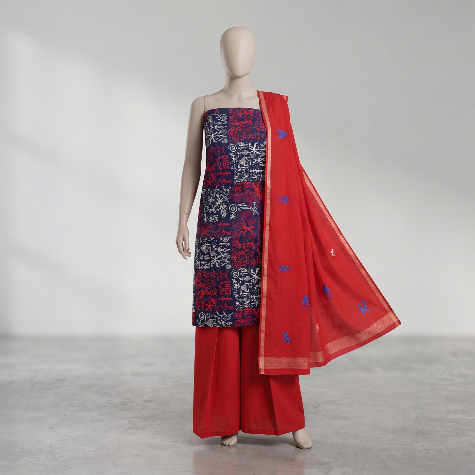3pc Sambalpuri unstitched fabric